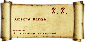 Kucsora Kinga névjegykártya